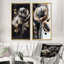 «Gray Gold Flower Bouquet IV», 2 pièces sur toile