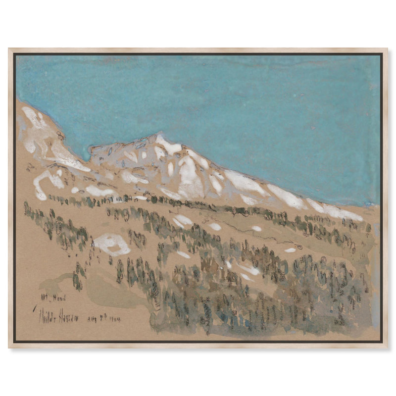 Oliver Gal Mount Hood Oregon 1904 Landscape - Heavy Gel Top Coat Framed Canvas Art, Cream, 25" H x 31" W