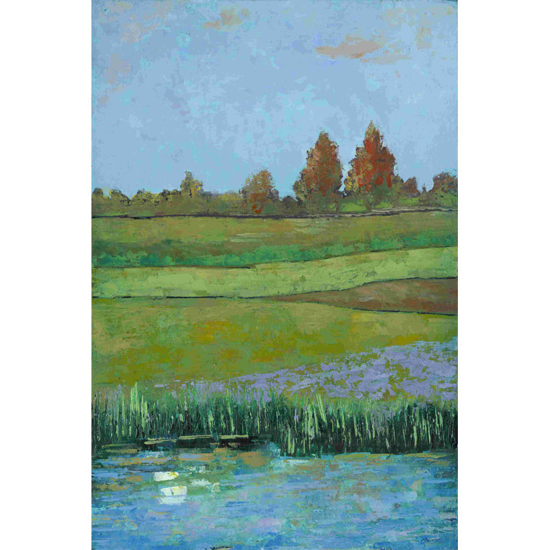 Prairie impressionniste II, H 48 po x l 32 po