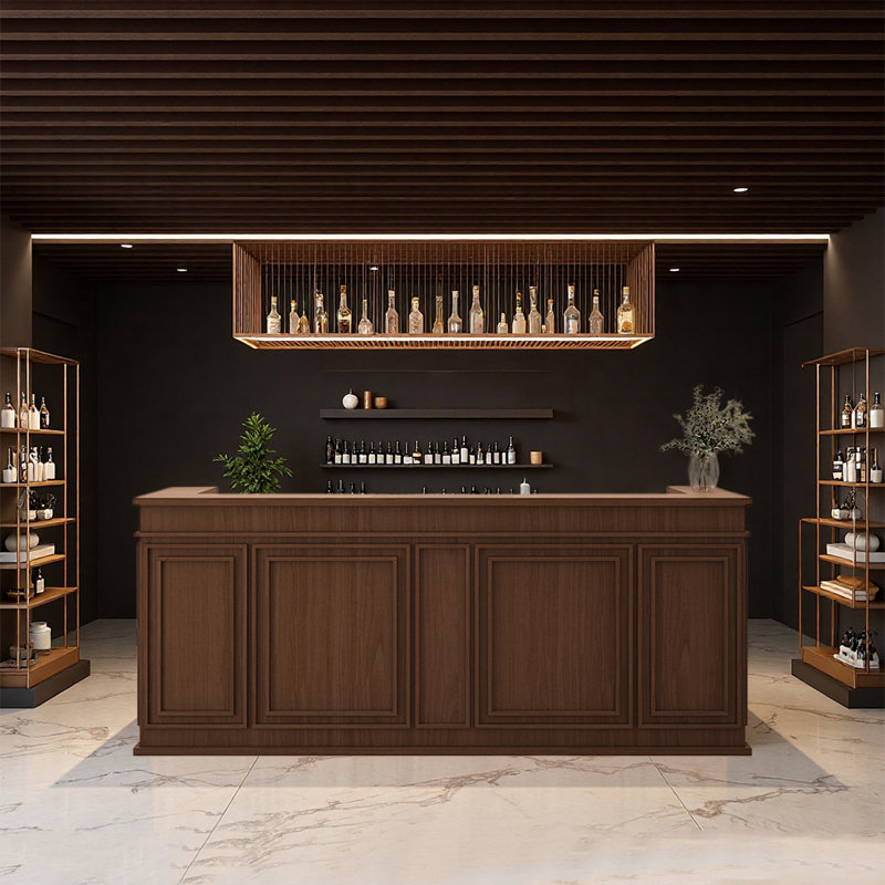Comptoir de bar Sleek Contemporary - Pratique pour les bars à domicile, Walnut