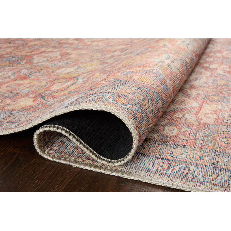 Tapis oriental rouille / denim Adrian, Rectangle 7 pi 6 po x 9 pi 6 po