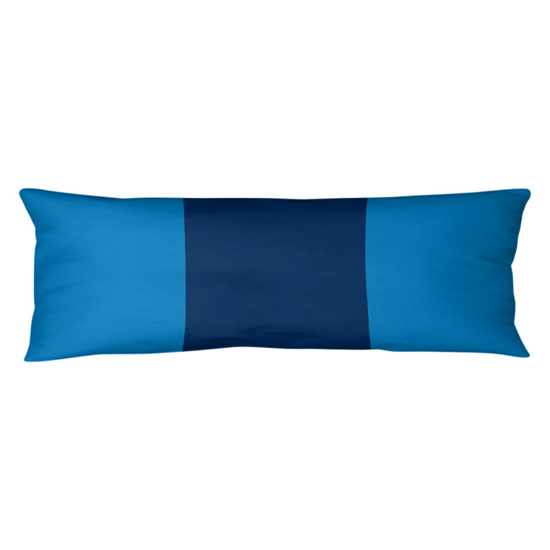 Oreiller pour le corps à rayures en polyester / polyester, Football Addington, Bleu poudré et bleu marine