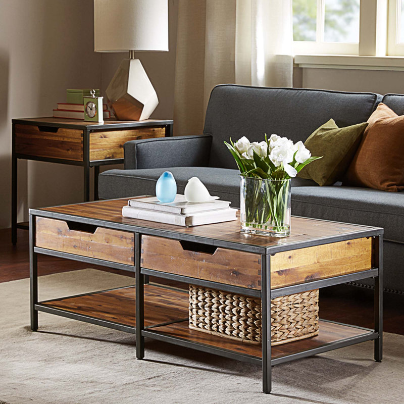 Quinne Solid Wood Top Coffee Table