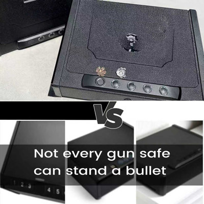 Fingerprint Gun Safe for Pistols CA DOJ Certified 3 Quick Access Biometric Digital Keypad Matte Black Bedside Firearm Safety Car Safe 12GA Steel Lock Box