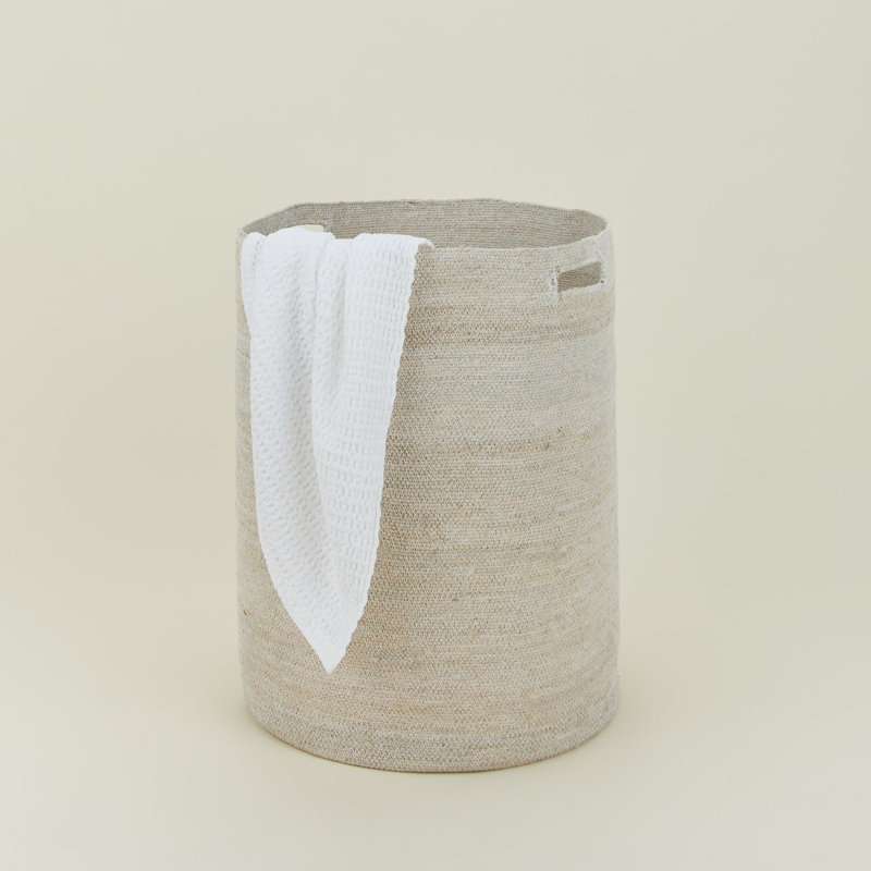 Laundry Hamper with Handles, White