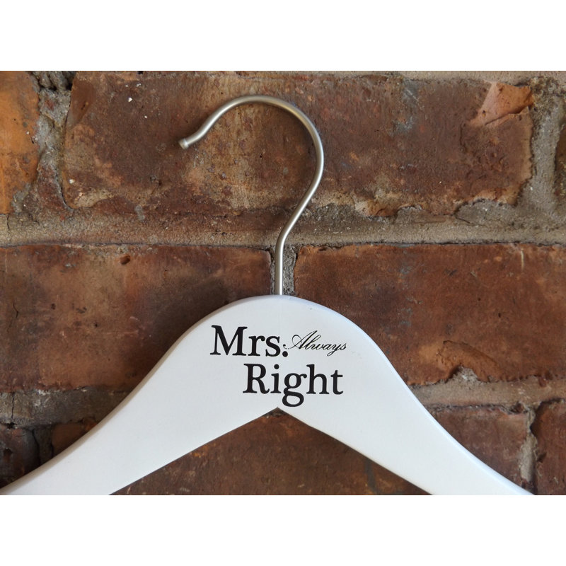 Ensemble de 2 crochets en bois Mr. Right et Mme Always Right pour costume / manteau