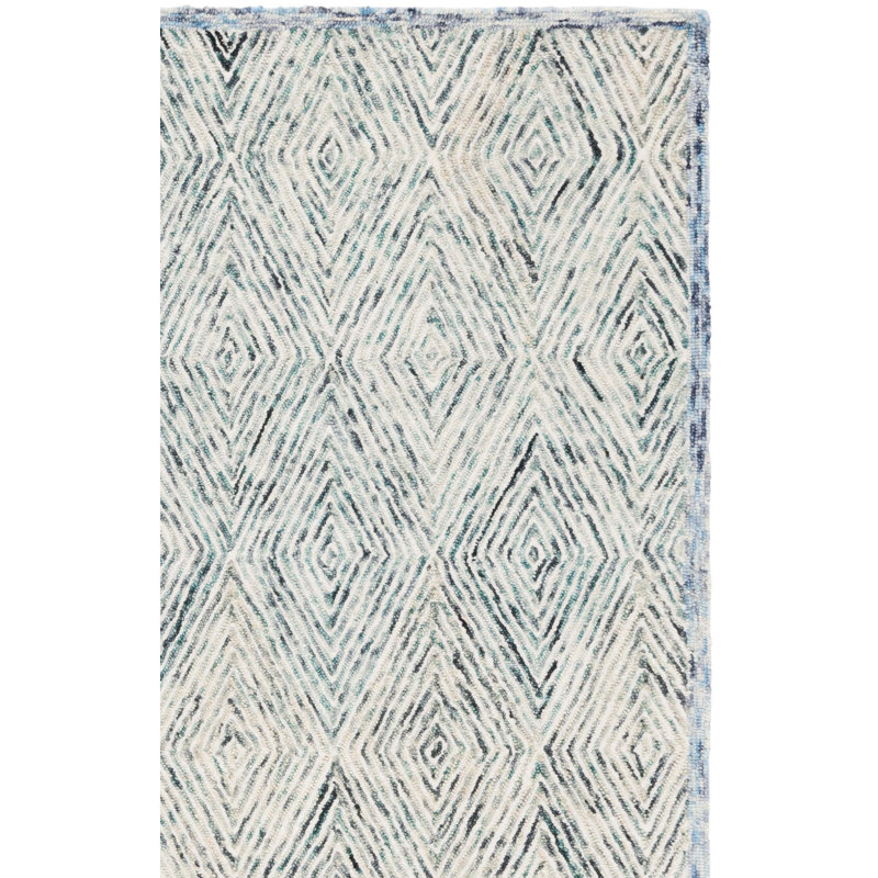 Diederich Hand Tufted Wool Geometric Rug, Rectangle 4' x 6'