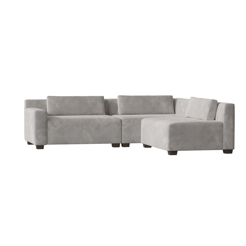 Alisa Chaise Sectional, Sachi Wheatgrass, Brown Mahogany