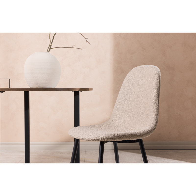 Colello 48cm H Upholstered Side Chair, Beige, Black
