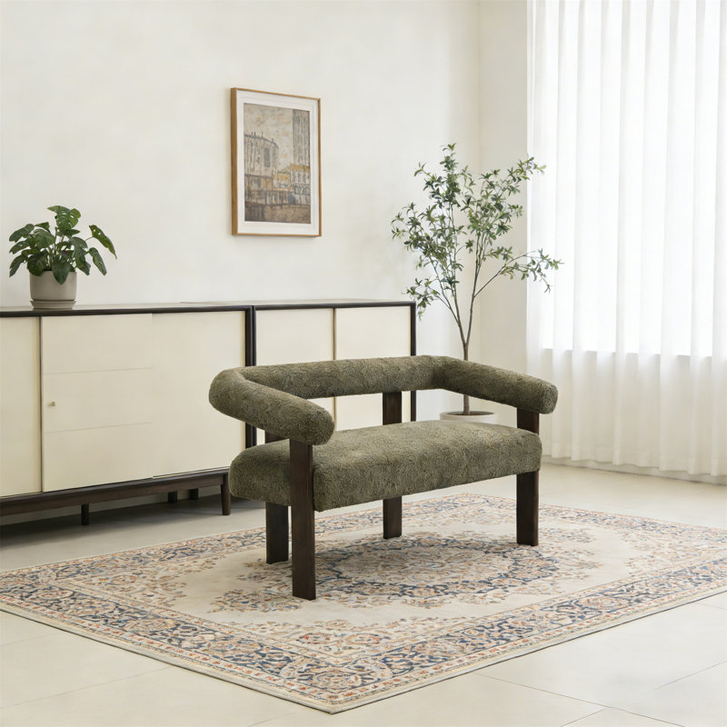 Causeuse ronde avec accoudoirs, Vert