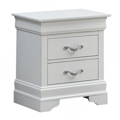 Elegant Transitional Nightstand In Silver Champagne