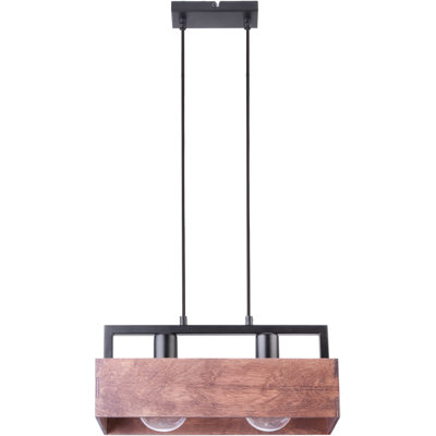 Basile 2 - Light Black/Brown Square/Rectangle Pendant