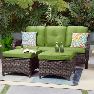 Anahit 3-Piece Wicker Outdoor Seating Group with Cushions