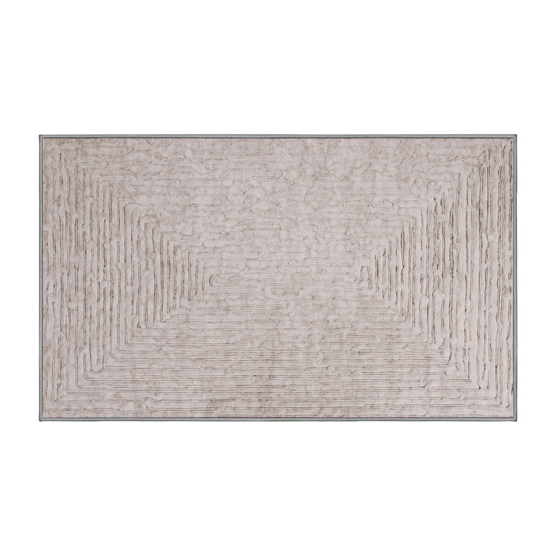 Machine Washable Gray Area Rug, Rectangle 4' x 6'