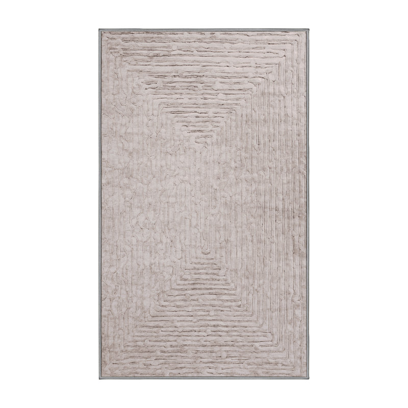 Tapis gris lavable à la machine, Rectangle 4 pi x 6 pi