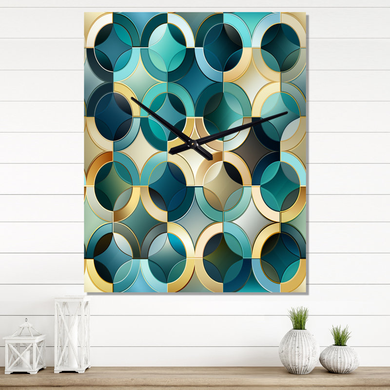Janeese - Horloge murale moderne géométrique, H 32 po x l 16 po x P 1 po