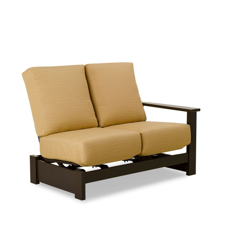 Cherin Outdoor 2 - Seat Loveseat, Right Hand Facing, Canvas Forest Green Sunbrella® Canvas, Textured Warm Gray