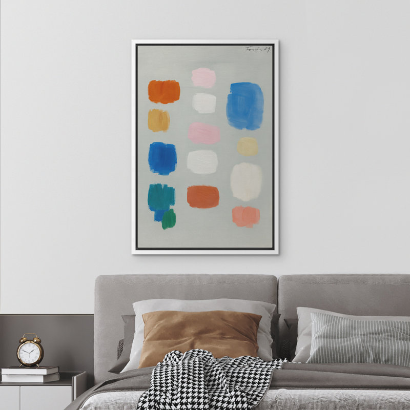 Abstrait, reproduction d'art sur toile encadrée, décoration murale pour chambre à coucher, H 24 po x l 16 po, Blanc