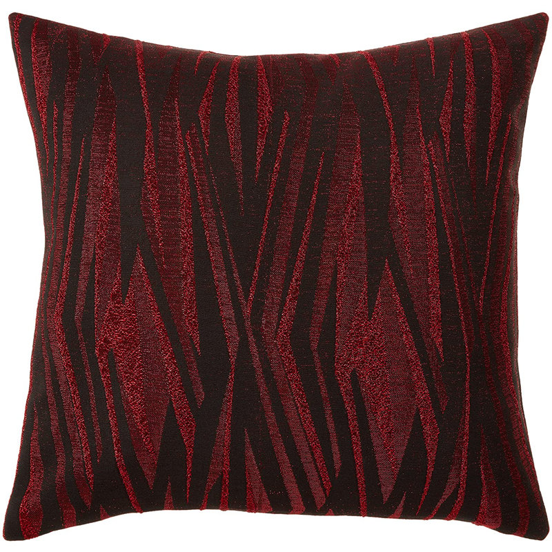 Housse de coussin décoratif à motif abstrait 1 po Tivoli, Bourgogne, Polyester/ Bourre en polyester