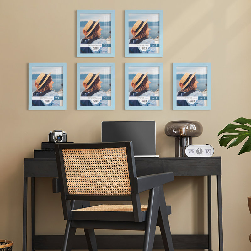 Ensemble de galerie murale 6 pièces, Bleu clair, 8 po x 10 po