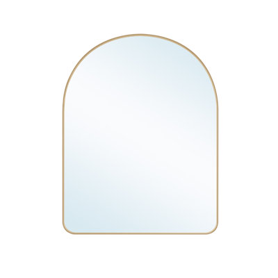 Morden Right Angle Arched Alloy Aluminium Thin Framed Wall-Mounted Vanity Mirror Bathroom Vanity Mirror for Bedroom Entryway, Living/Dressing Room