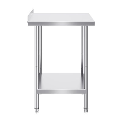 Table de travail 24 po x 24 po x 36 po en acier inoxydable, table de préparation commerciale très robuste, table de travail en métal à hauteur réglable pour le restaurant, la maison et l'hôtel