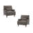 Upholstered Tan Nailhead Trim Accent Chair with Throw Pillow and Solid Wood Legs (Set of 2)-658513683