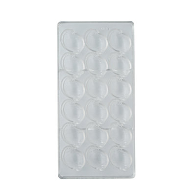Restaurantware-Pastry Tek 10.8 x 5.3 Inch Chocolate Shaping Mold, 1 Freezable Sea Shell Shaped Candy Mold - 18 Cavities, Dishwashable, Clear Polycarbonate, For Chocolate, Easy To Release