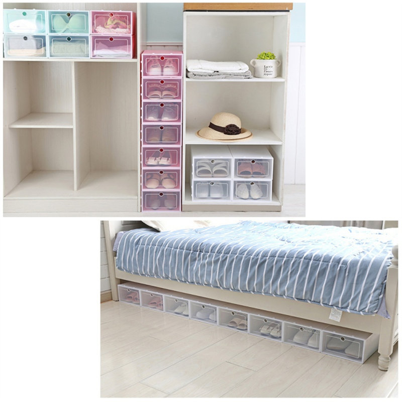 Stackable Shoe Storage Box, Light Grey