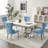 Velvet Upholstered Dining Chairs with Stainless Steel Legs-835576856