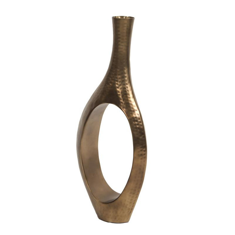 Vase de sol asymétrique en aluminium, Bronze, H 31 po x l 13,75 po x P 5 po