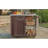 Outdoor Kitchen Island Fir Wood Prep Station Lockable Kitchen Cart with Stainless Top, Ample Storage Space-128765674