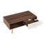 Table basse rectangulaire avec pieds en bois massif, tiroir coulissant pour le rangement, table moderne pour le salon-988909641