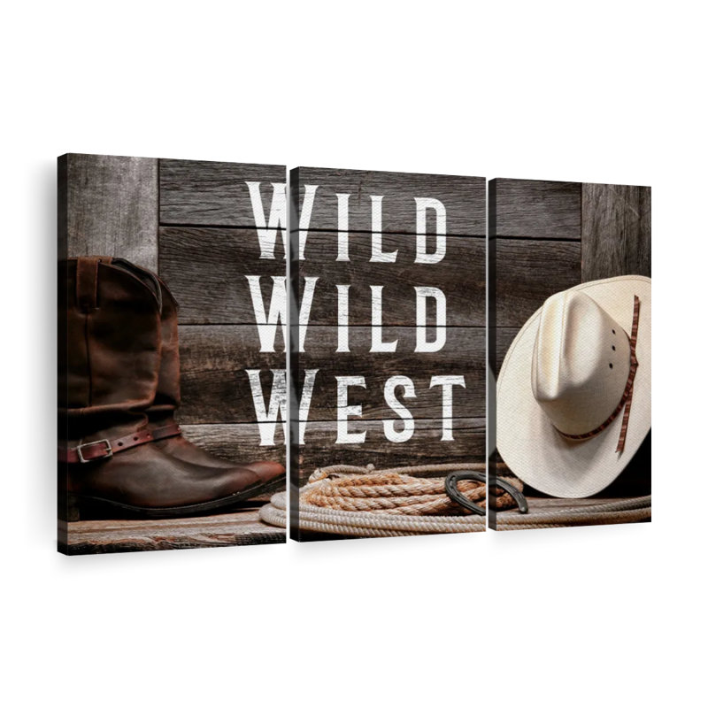 «Wild Wild West», 3 pièces sur toile, H 65 po x l 42 po