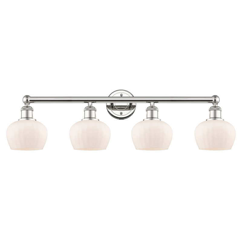 Noille 4 - Light Dimmable Vanity Light, Matte White, Polished Nickel