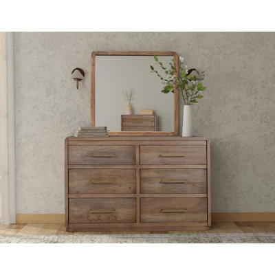 Commode Mezquite à 6 tiroirs avec miroir