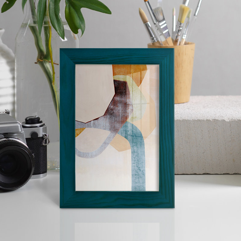 «Garak Desert Rockfall I», impression encadrée sur papier, H 9 po x l 7 po x P 1 po, Bleu