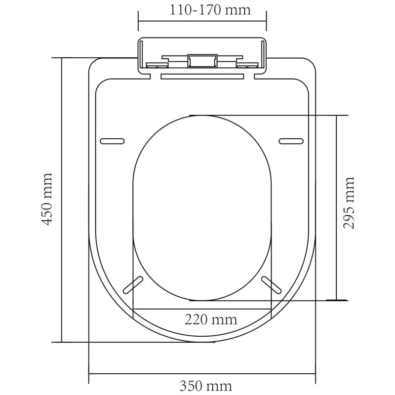 Chrysanthe Soft Close D Shaped Standard Toilet Seat
