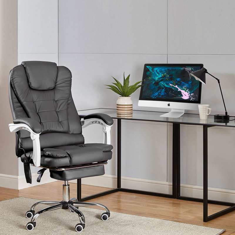 Gaming Recliner Massage Executive Chair, Grey