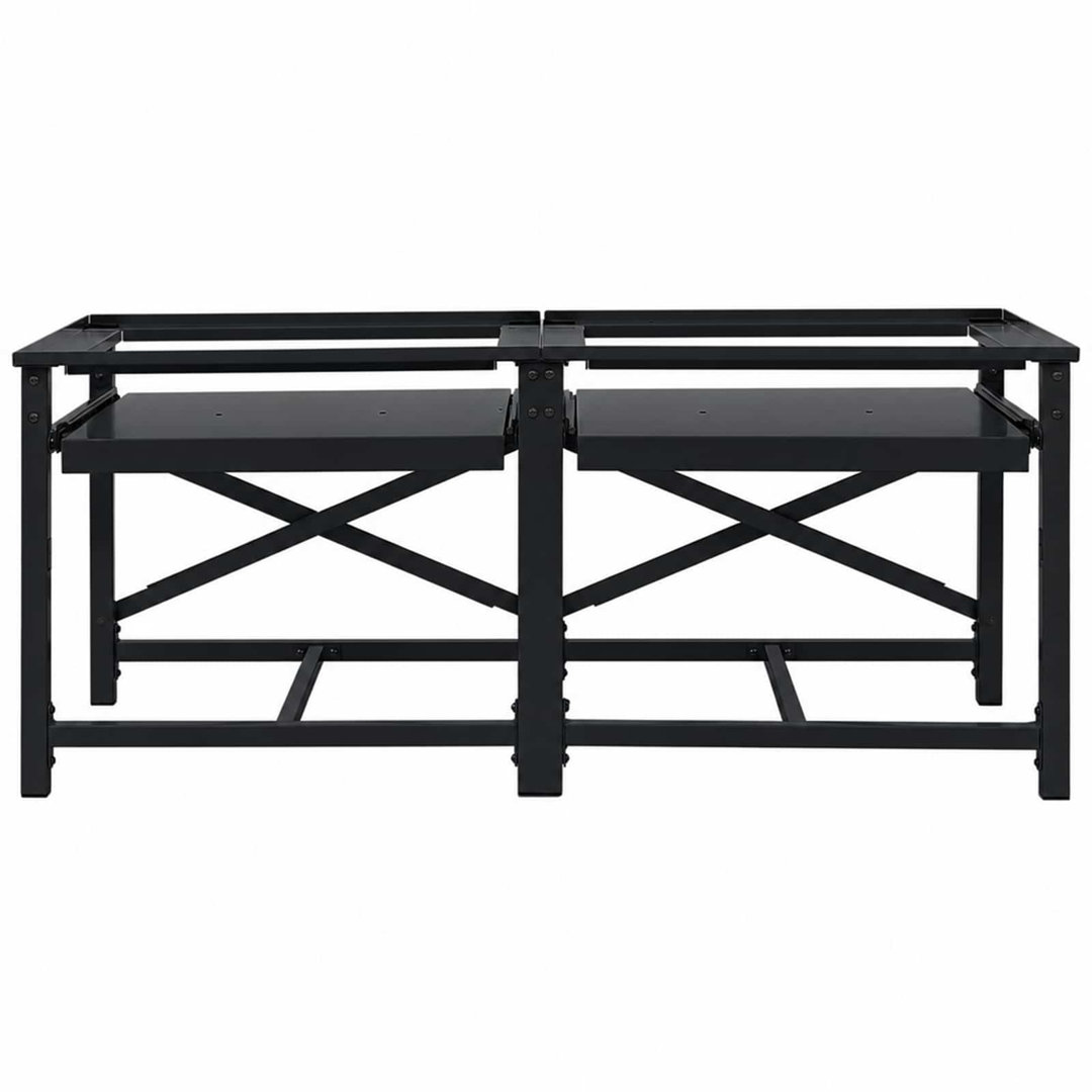 VIDAXL Washing Machine Riser - Black - Steel - 52cm - Image 2