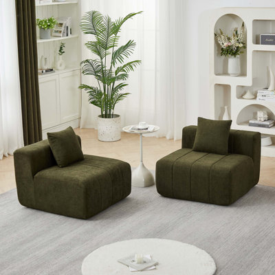 Canapé d'angle modulaire en chenille avec siège à motif touches de piano