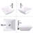 16.5" Square White Bathroom Vessel Sink, Drop- And Functionally Tested Porcelain Counter Bowl Easy Maintenance
