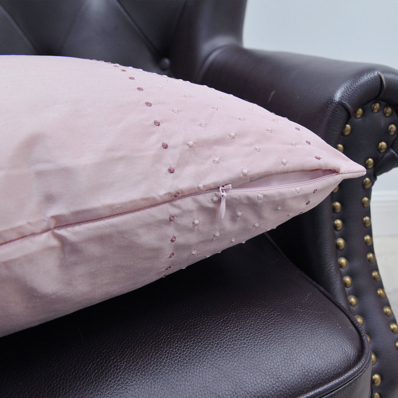 Embroidered Pillow Cover, Pink