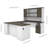 Ocke Foldable Modular U-Shaped Executive Desk with Built-In Electrical Outlet-894319875