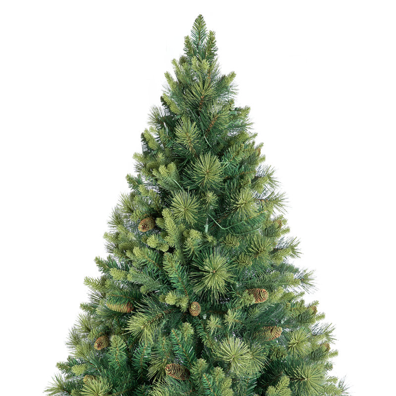Arbre de Noël artificiel Prelit avec pommes de pin, pédale et support en métal, arbre, H 6,5 pi