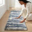 Tapis d'intérieur bleu à poils longs Alban-801426538