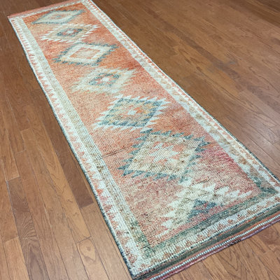  Handmade Turkish Oushak Wool Runner