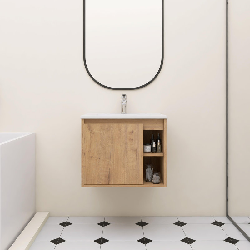 Benvolio 24.02'' Single Bathroom Vanity with Ceramic Top