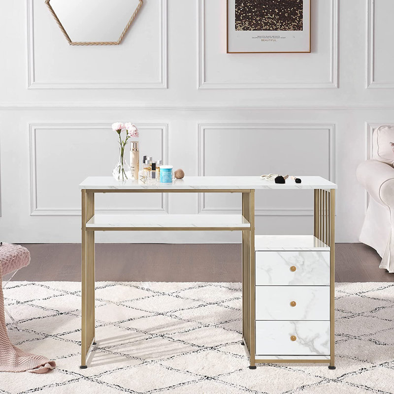 Bureau de coiffeuse avec tiroir de rangement Lorijean