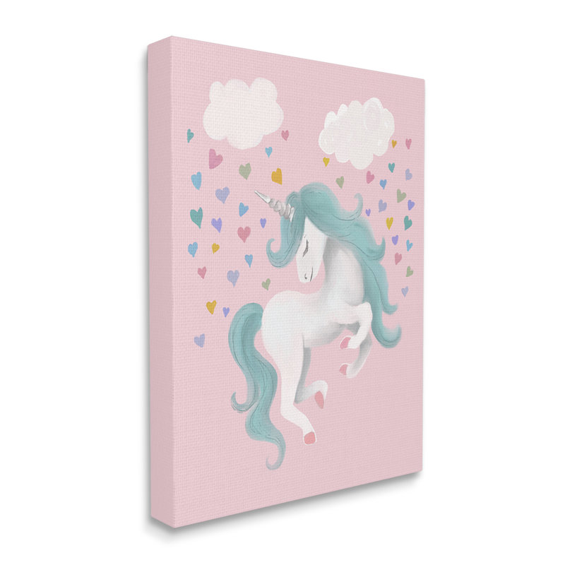 «Pink Pastel Unicorn Clouds» par Elizabeth Medley - impression, H 20 po x l 16 po x P 1,5 po, Toile tendue